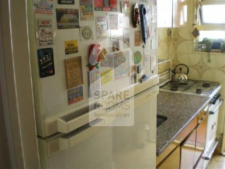 The kitchen at the apartment in Almagro