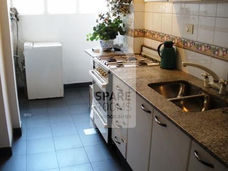 The kitchen at the apartment in Recoleta