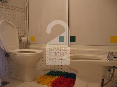 The bathroom at the apartment in Belgrano