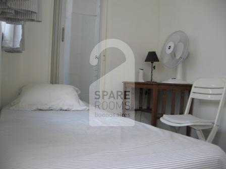 The bedroom with private bathroom at the apartment in Recoleta