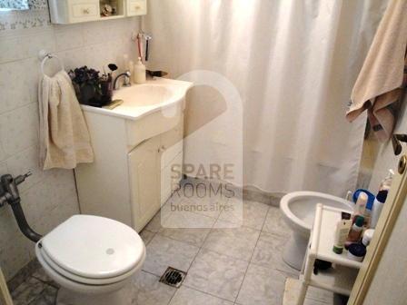 The bathroom at the apartment in Recoleta