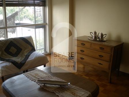 The living room at the apartment in Palermo