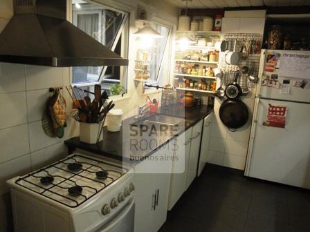 The kitchen at the apartment in Recoleta
