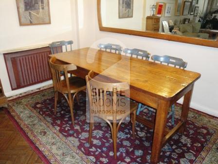 The dining room at the apartment in Recoleta