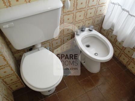 The bathroom at the apartment in Recoleta