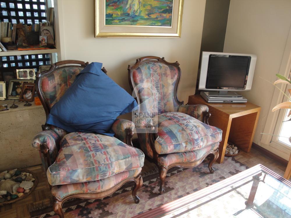 The living room at the apartment in Belgrano