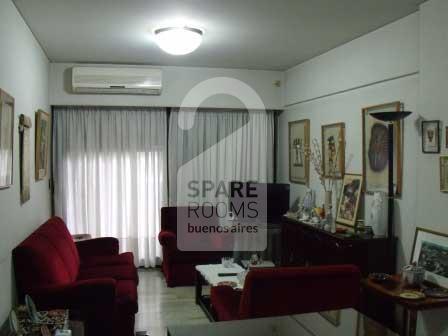 The living room at the apartment in Palermo