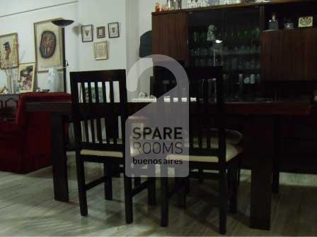 The dining room at the apartment in Palermo