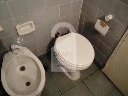 The bathroom at the apartment in Recoleta