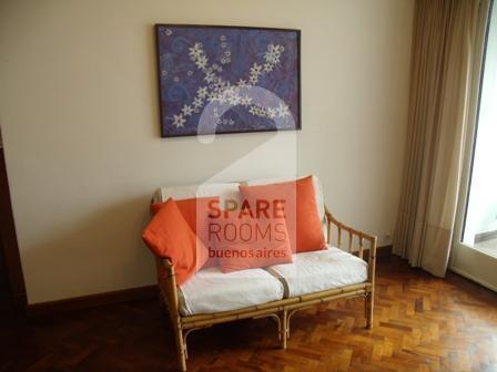 The living room at the apartment in Belgrano