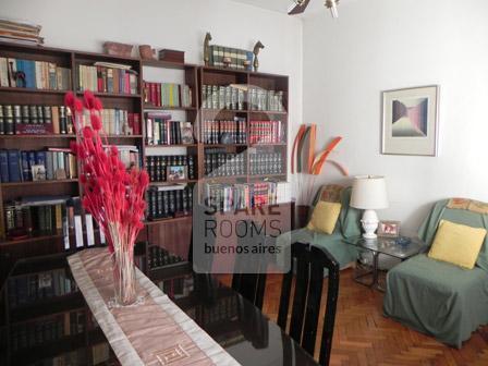 The living & dinning room at the apartment in Downtown