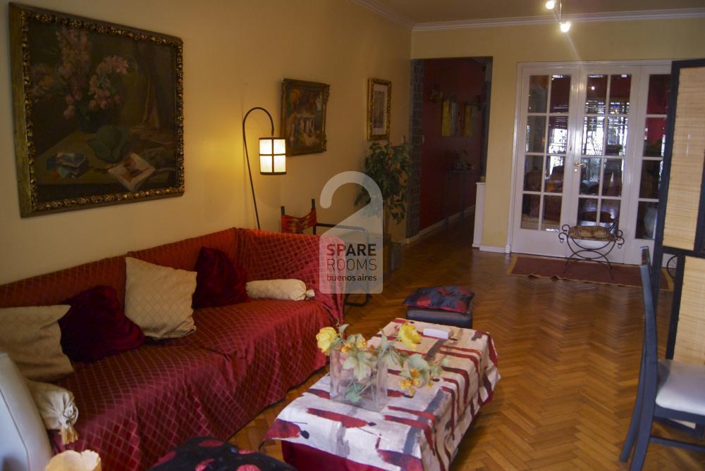 The living room at the apartment in Recoleta 