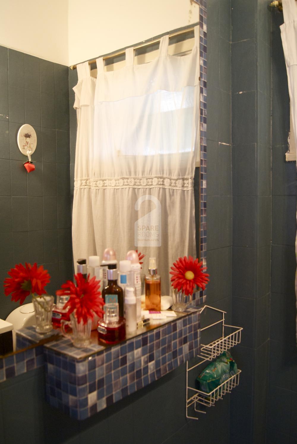 The bathroom at the apartment in Recoleta