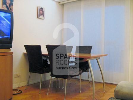 The dinning room at the apartment in Nuñez