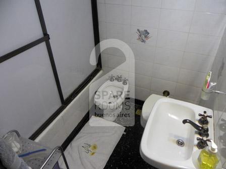 The bathroom at the apartment in Belgrano