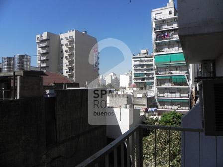 The view of the balcony at the apartment in Caballito