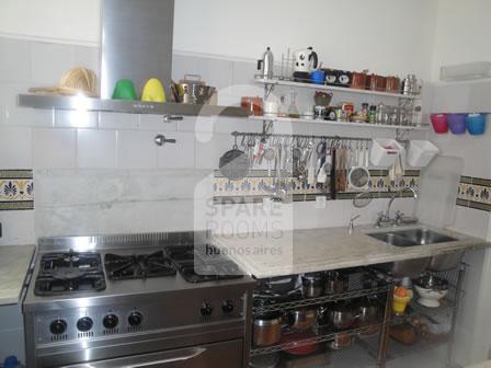 The kitchen at the apartment in San Telmo