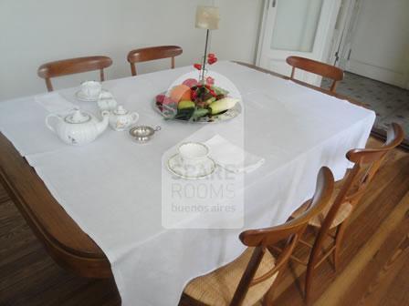 The dinning room at the apartment in San Telmo