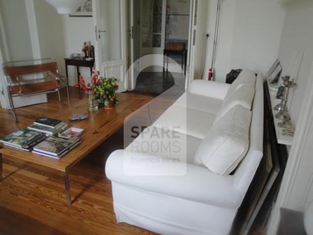 The living room at the apartment in San Telmo