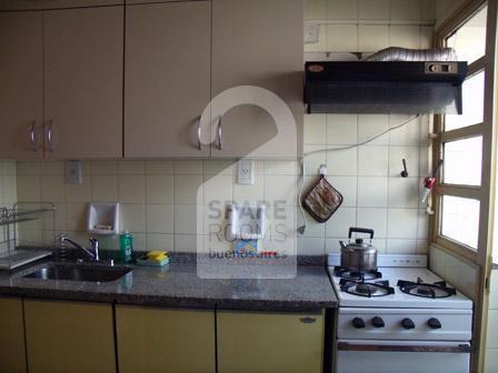 The kitchen at the apartment in Almagro