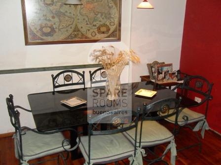 The dinning room at the apartment in Recoleta