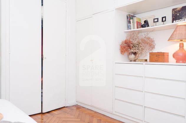 The spacious closets of the room. 