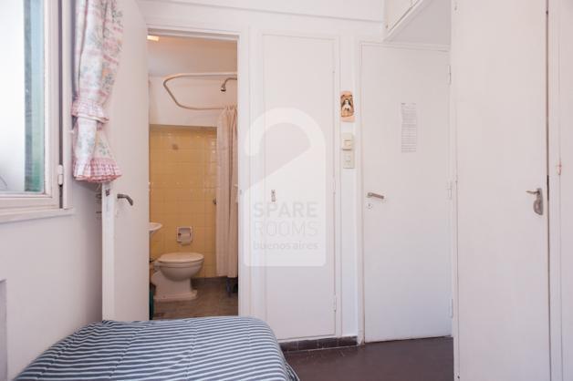 The room and its private bathroom.