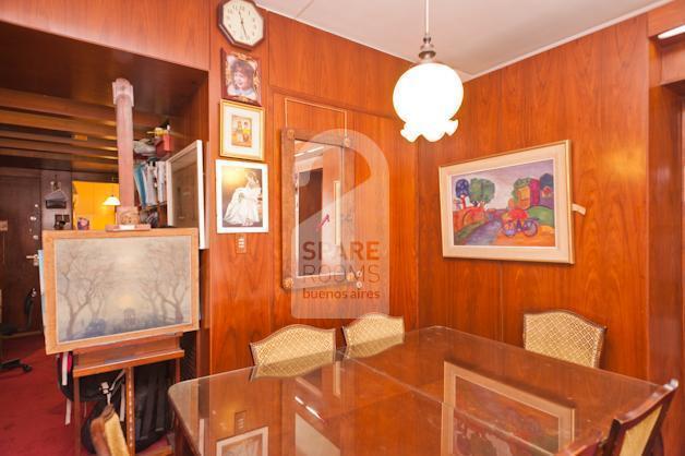 The dining area in the living room.