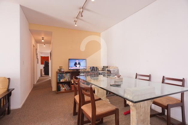 The dining area in the living room.