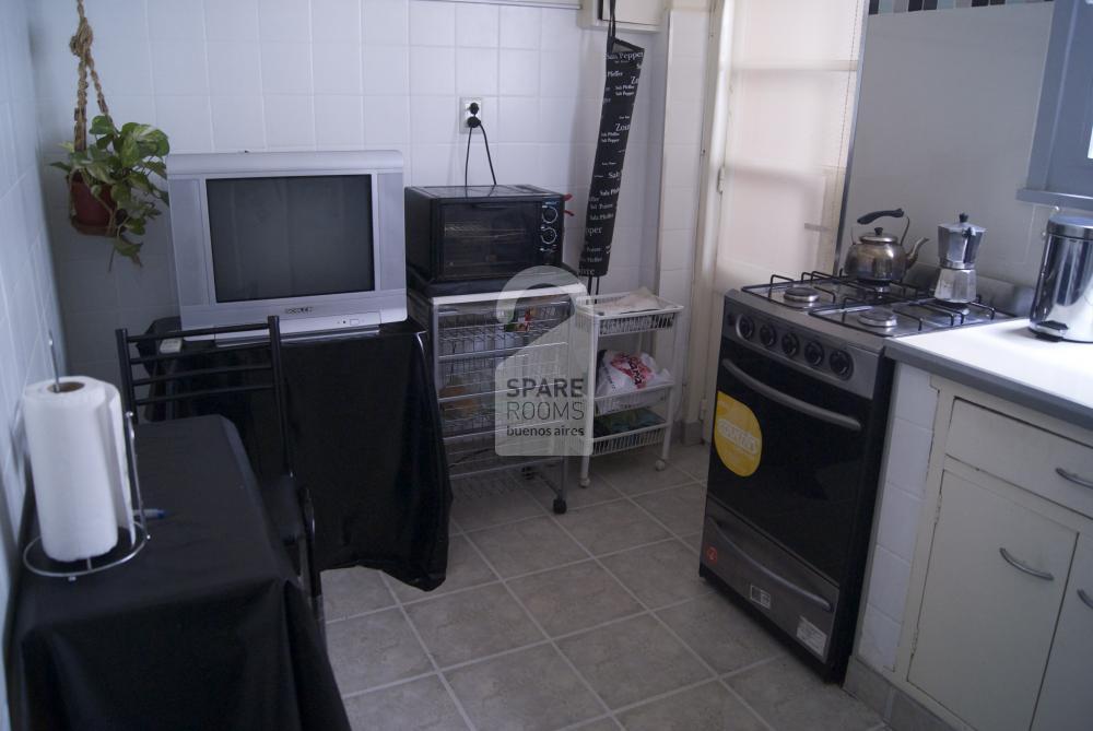 The kitchen at the apartment in Recoleta