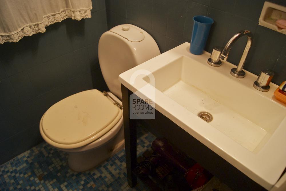 The bathroom at the apartment in Recoleta