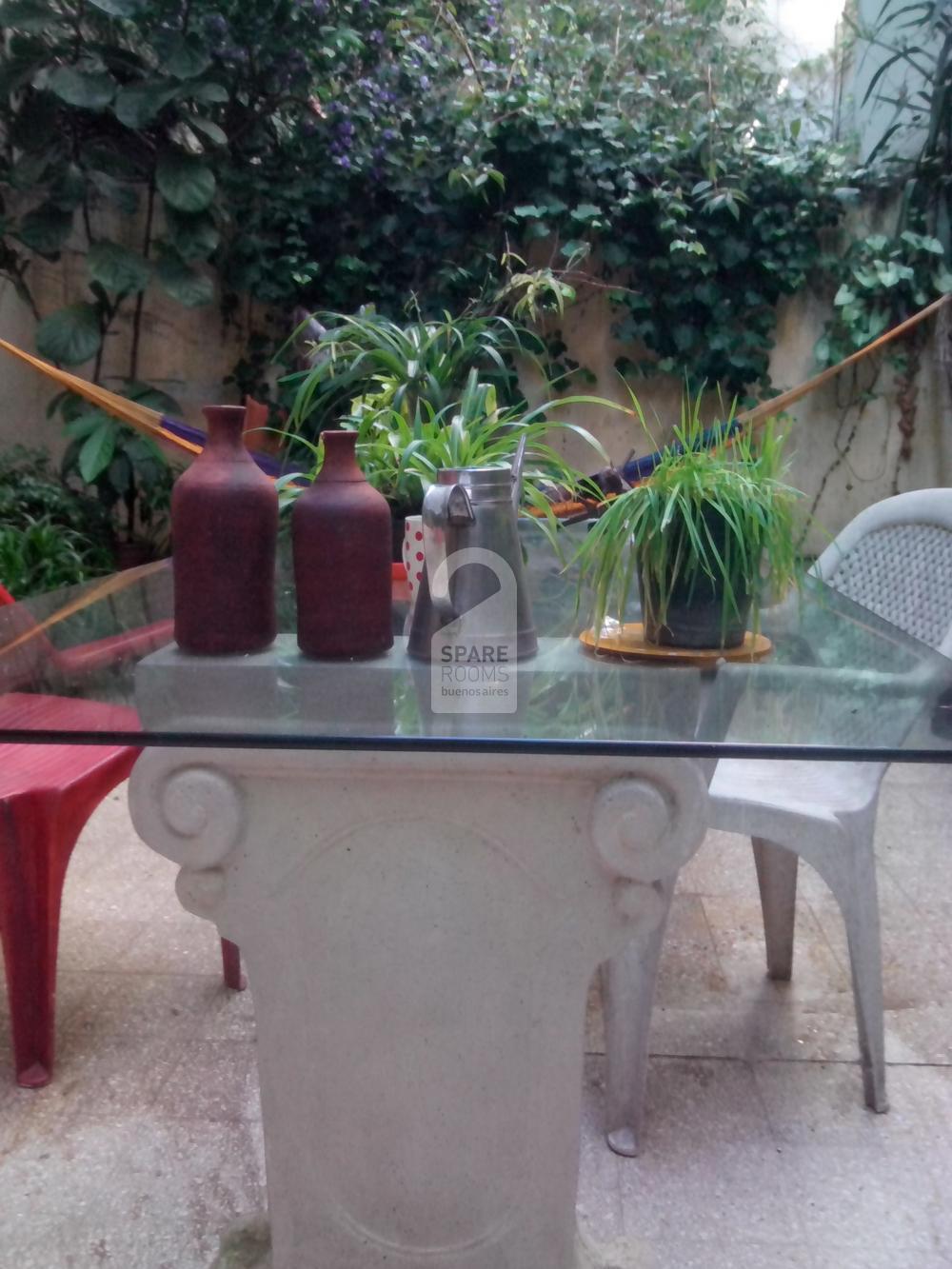 The patio at the apartment in Recoleta