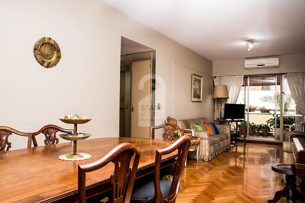 Living room + dining room at the apartment in Recoleta