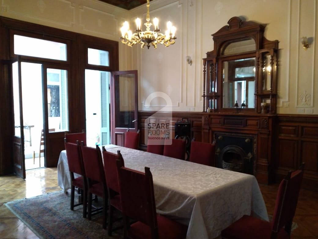 The dining room in the house