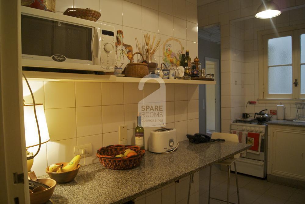 The kitchen at the apartment in Recoleta